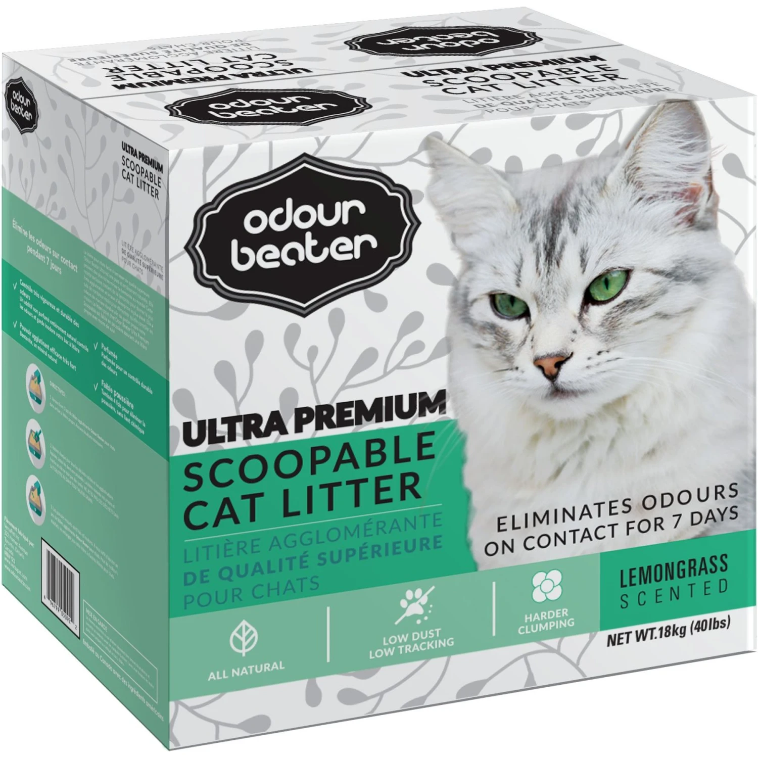Odour Beater Lemongrass Cat Litter, 40-lb Bag 3 Odour Beater Lemongrass Cat Litter, 40-lb Bag