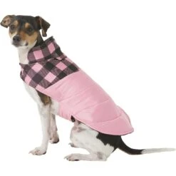 Frisco Mediumweight Boulder Plaid Insulated Dog & Cat Puffer Coat