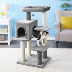 Frisco 48-in Heavy Duty Faux Fur Cat Tree & Condo