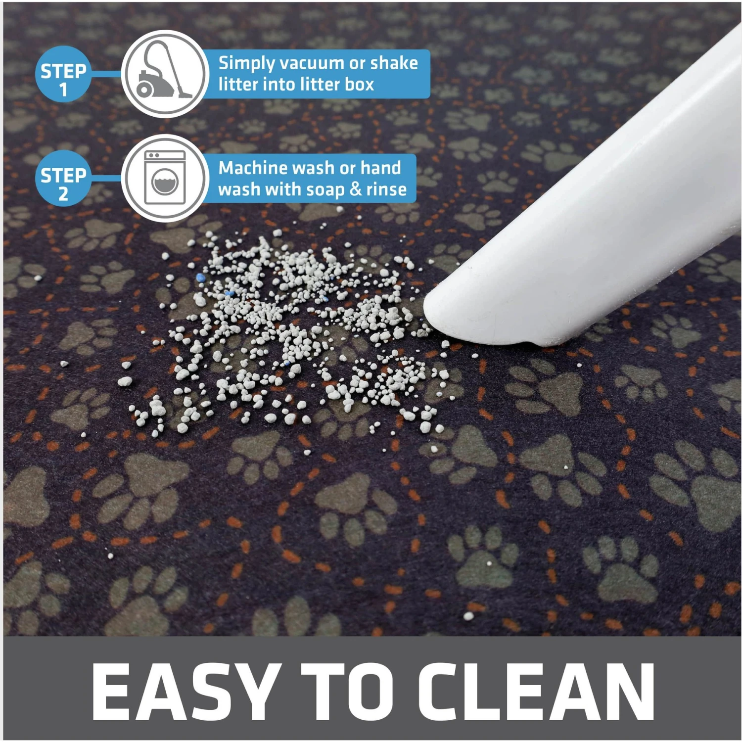 Drymate Protective & Decorative Cat Litter Mat, Paw Path Tan, Large, 20-in X 28-in 6 Drymate Protective & Decorative Cat Litter Mat, Paw Path Tan, Large, 20-in X 28-in - Image 4