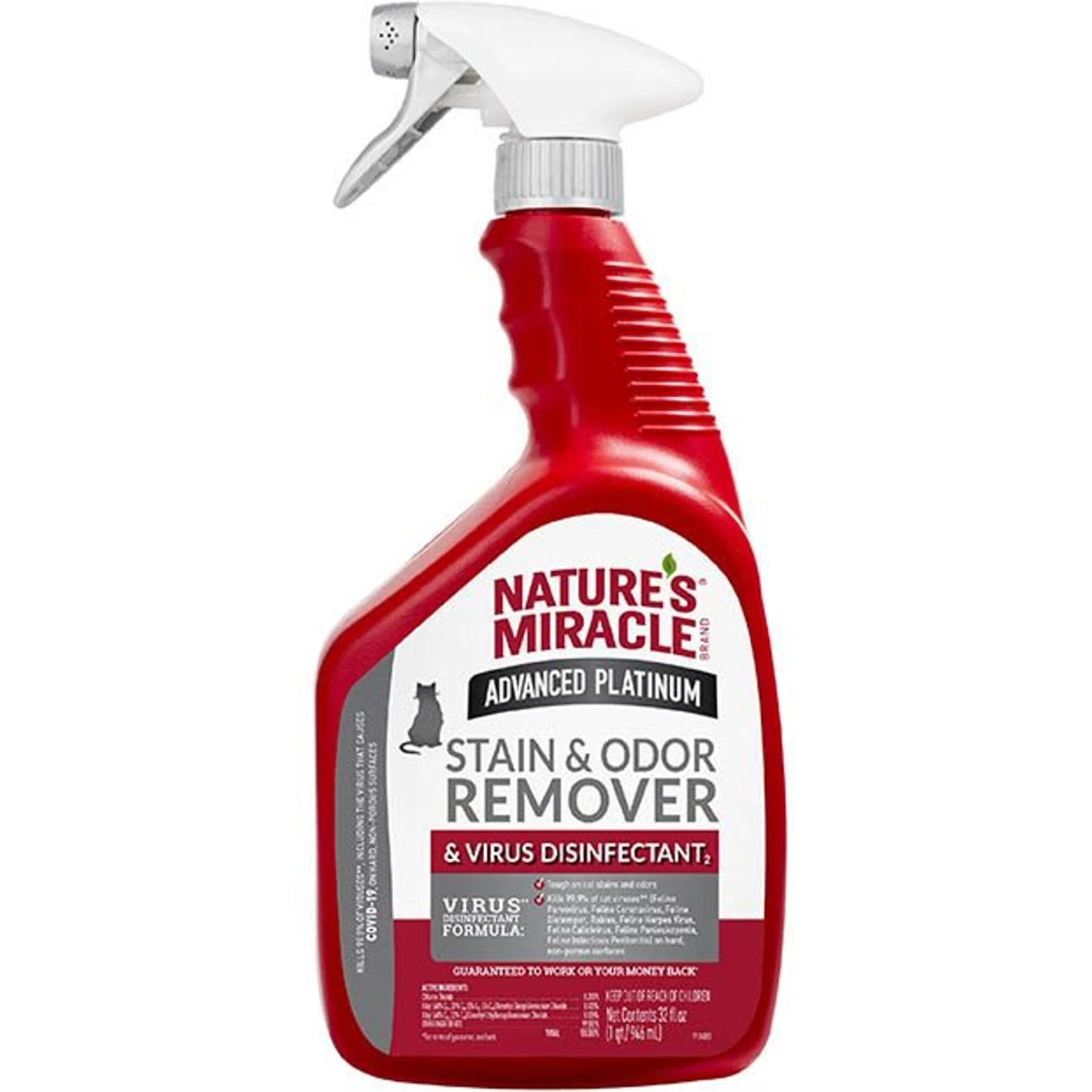 Nature's Miracle Advanced Platinum Cat Antibacterial Stain Remover & Odor Eliminator Spray, 32-oz Bottle 3 Nature's Miracle Advanced Platinum Cat Antibacterial Stain Remover & Odor Eliminator Spray, 32-oz Bottle