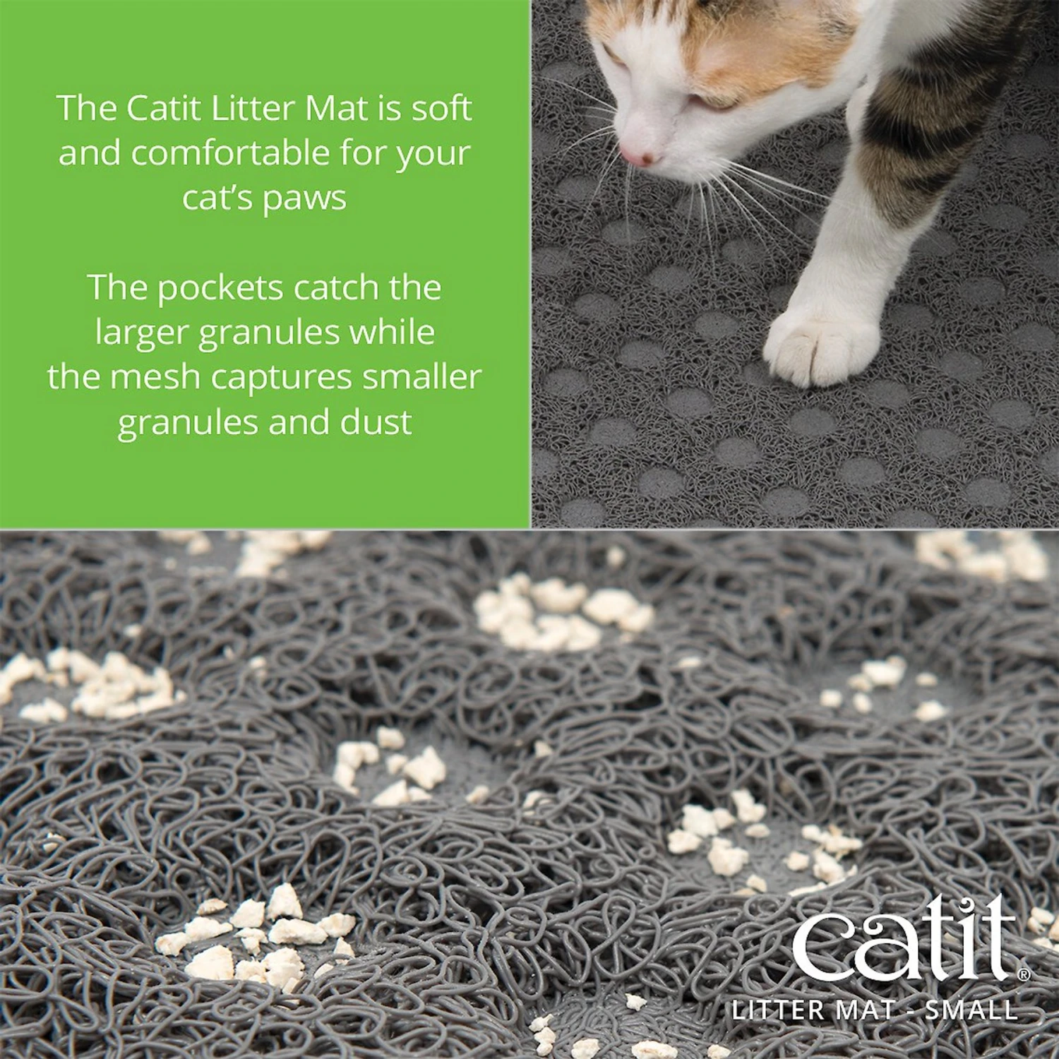 Catit Cat Litter Mat, Grey 4 Catit Cat Litter Mat, Grey - Image 2