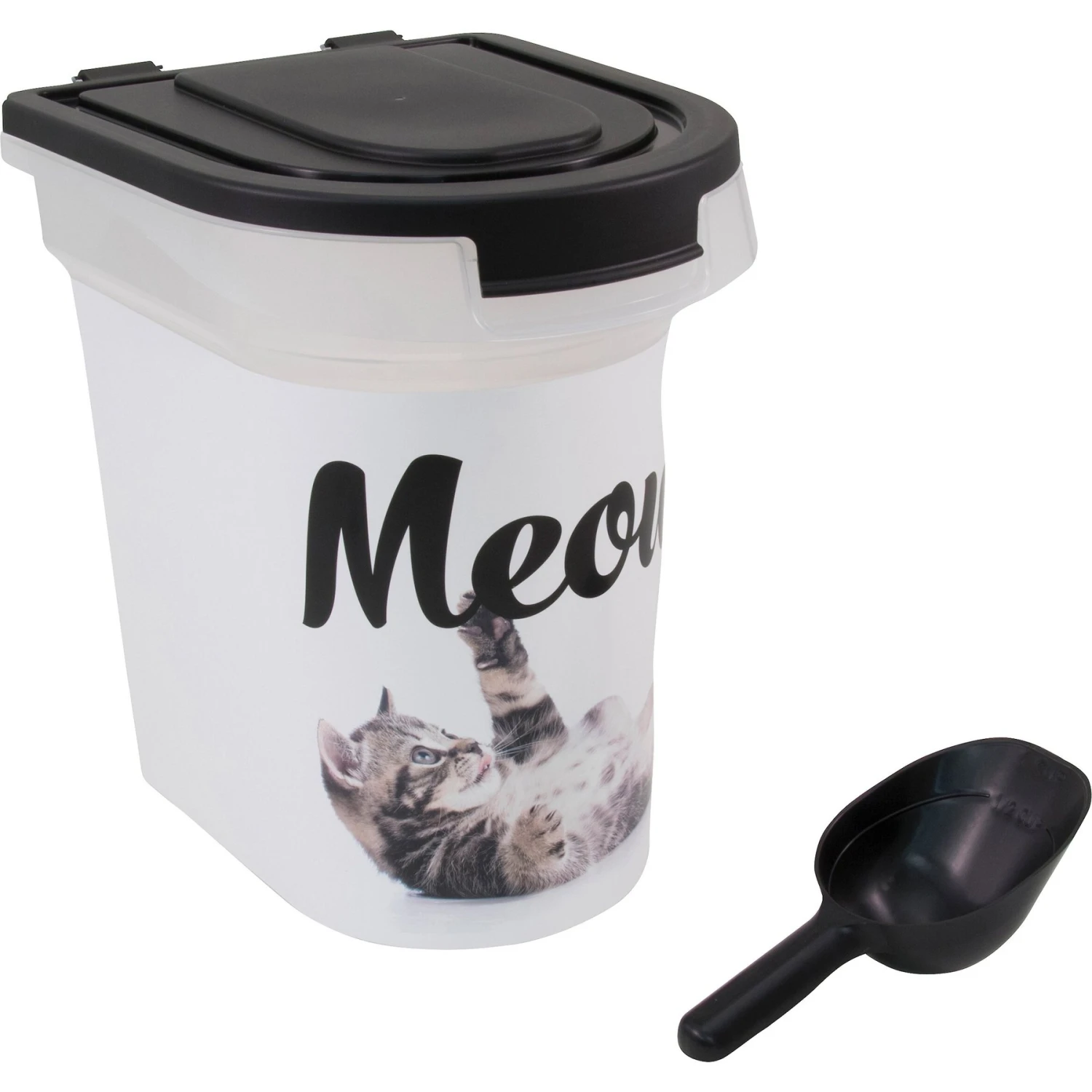 Paw Prints Meow Kitty Pet Food Storage Container, 15-lb 4 Paw Prints Meow Kitty Pet Food Storage Container, 15-lb - Image 2