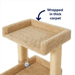 Frisco 32-in Real Carpet Wooden Cat Tree With Toy -Cat Supply Store 208920 PT2. AC SS1800 V1667228691