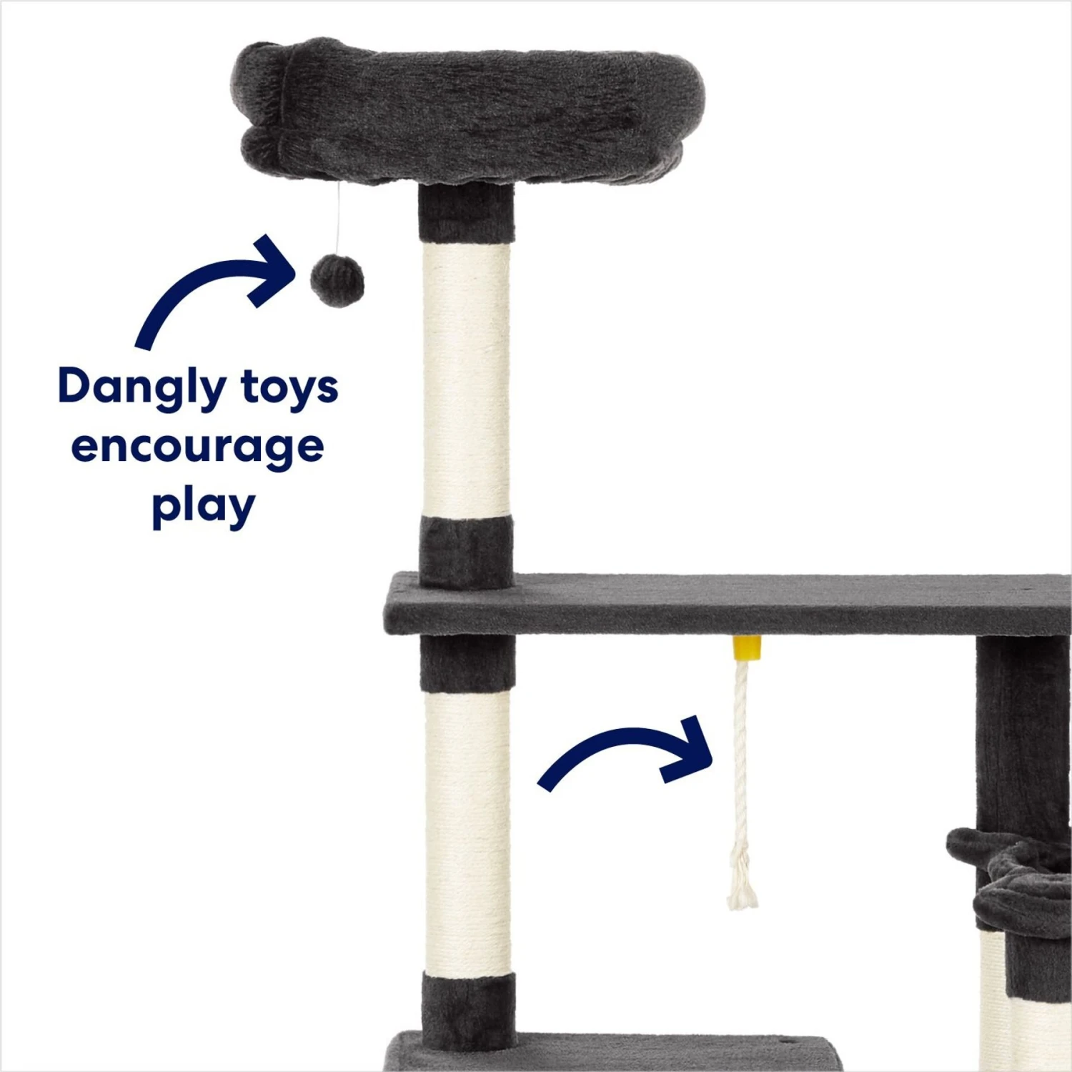 Frisco 66-in Cat Tree With Bed, Condo, Lounge Basket & Top Perch 6 Frisco 66-in Cat Tree With Bed, Condo, Lounge Basket & Top Perch - Image 4