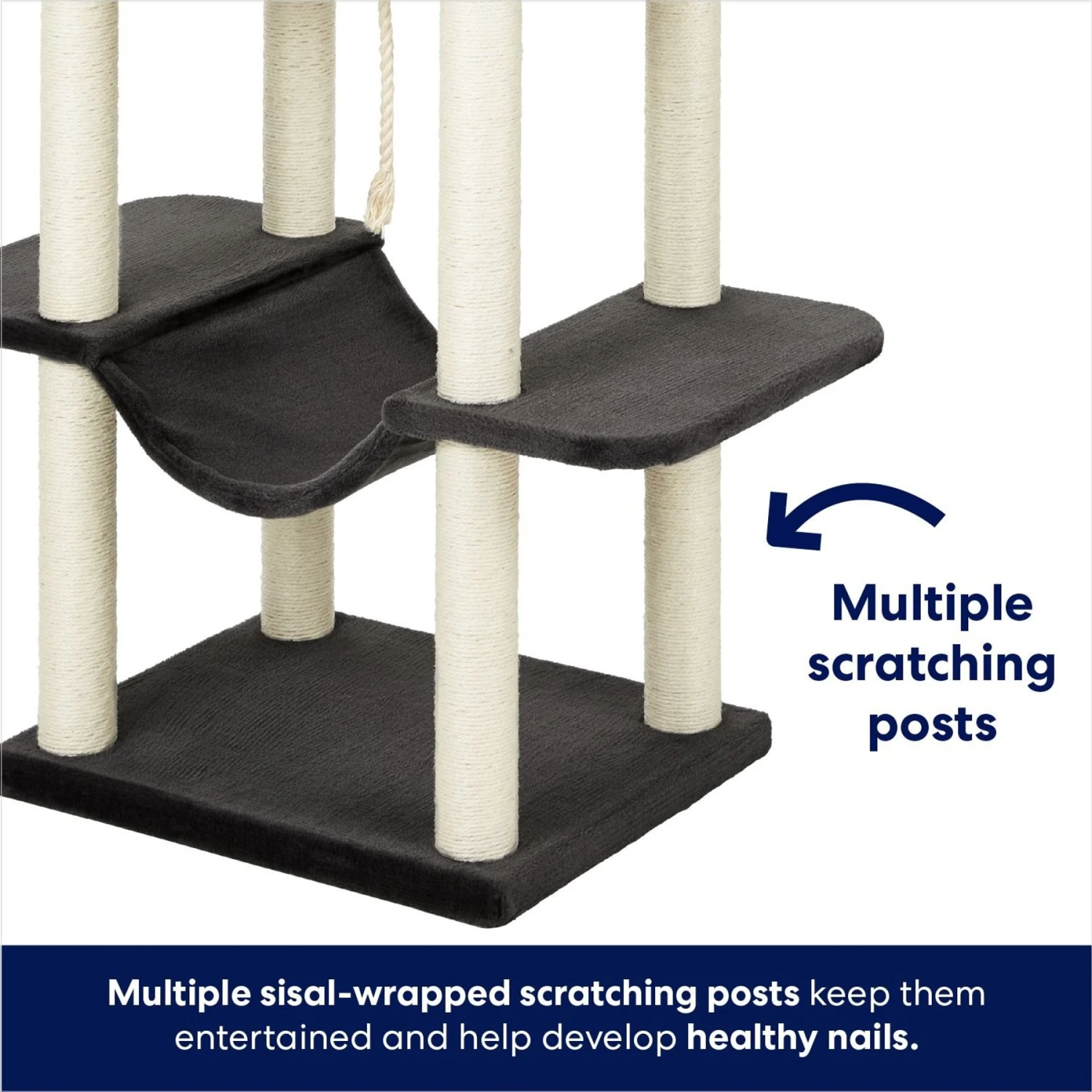 Frisco 73-in Cat Tree With Hammock, Condo, Lounge Basket, Top Perch & Bed 7 Frisco 73-in Cat Tree With Hammock, Condo, Lounge Basket, Top Perch & Bed - Image 5