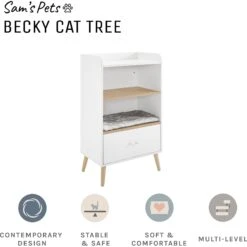 Sam's Pets Becky 39-in Single Rest Bookshelf With Drawer & Cat Tree 13 Sam's Pets Becky 39-in Single Rest Bookshelf With Drawer & Cat Tree -Cat Supply Store 261886 PT2. AC SS1800 V1635092206