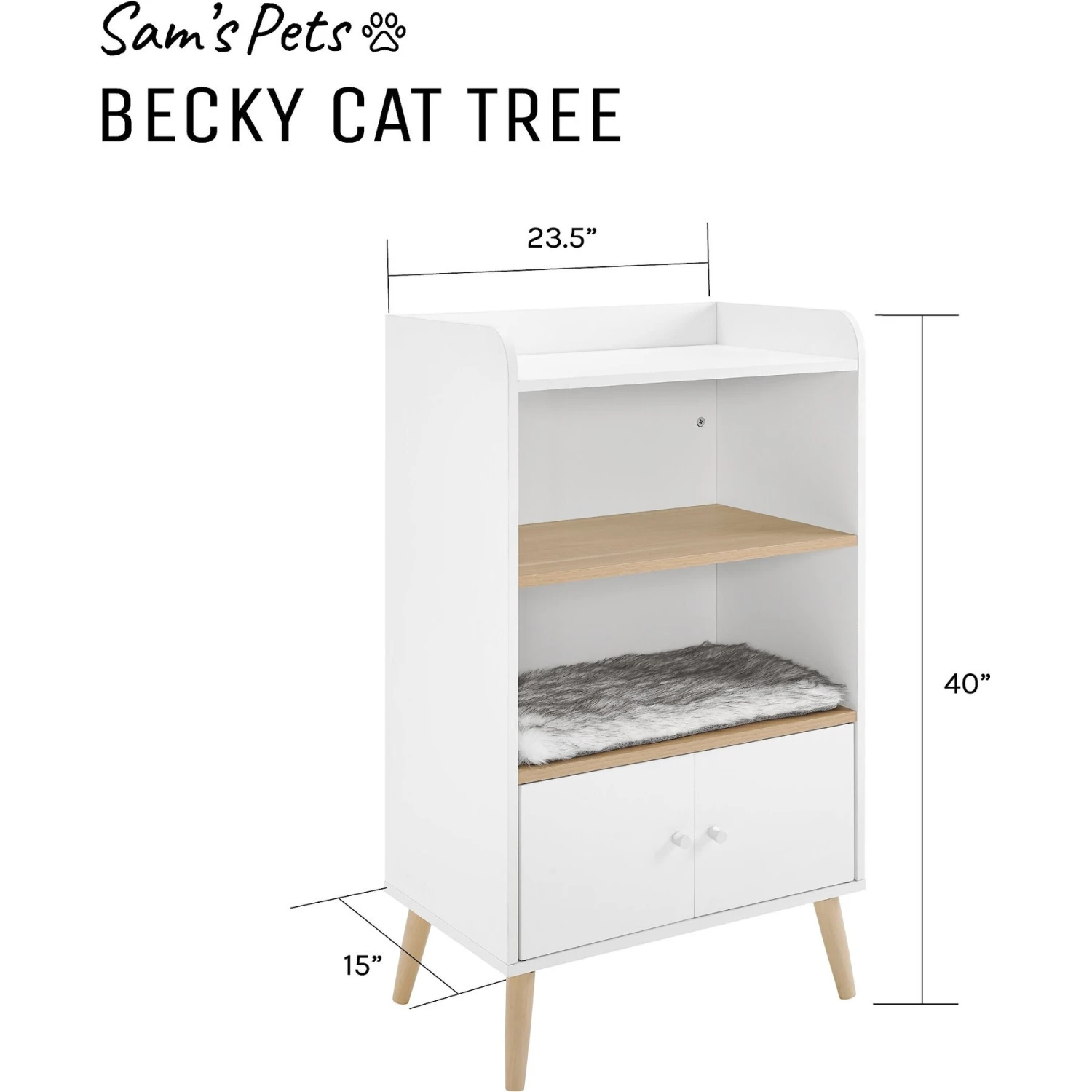 Sam's Pets Becky 39-in Single Rest Bookshelf With Drawer & Cat Tree 11 Sam's Pets Becky 39-in Single Rest Bookshelf With Drawer & Cat Tree - Image 9