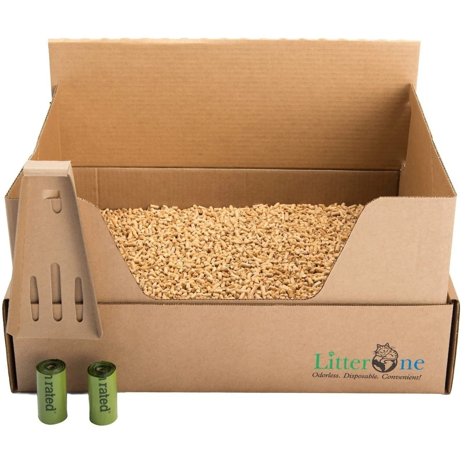 Litter One Biodegradable Disposable Cat Litter Box Kit 3 Litter One Biodegradable Disposable Cat Litter Box Kit