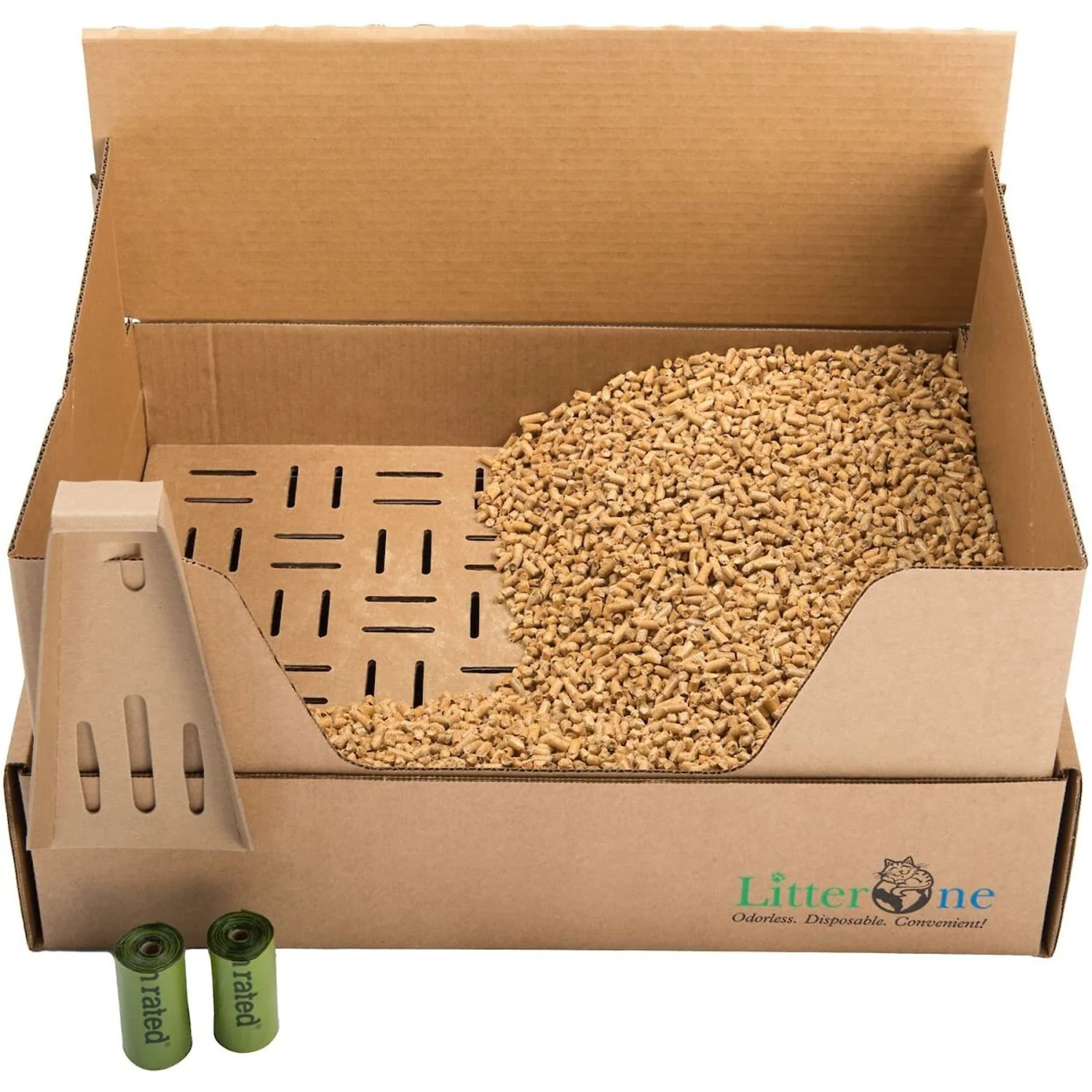 Litter One Biodegradable Disposable Cat Litter Box Kit 4 Litter One Biodegradable Disposable Cat Litter Box Kit - Image 2
