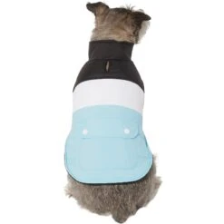 Cat Supply Store 17 Frisco Mediumweight Colorblock Insulated Dog & Cat Puffer Coat With Pocket, Blue