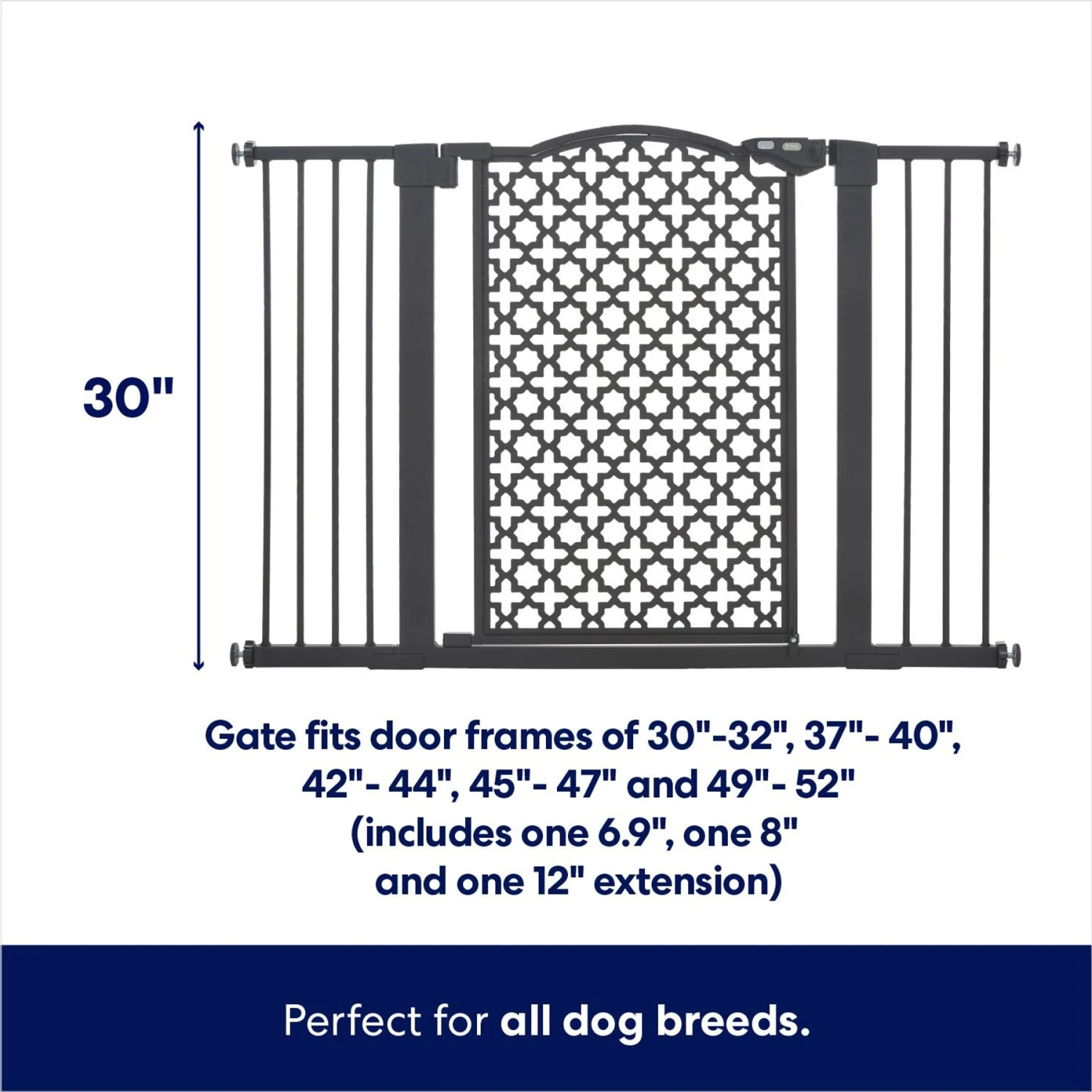 Frisco Metal Pattern Extra Wide Auto-close Dog Gate 4 Frisco Metal Pattern Extra Wide Auto-close Dog Gate - Image 2