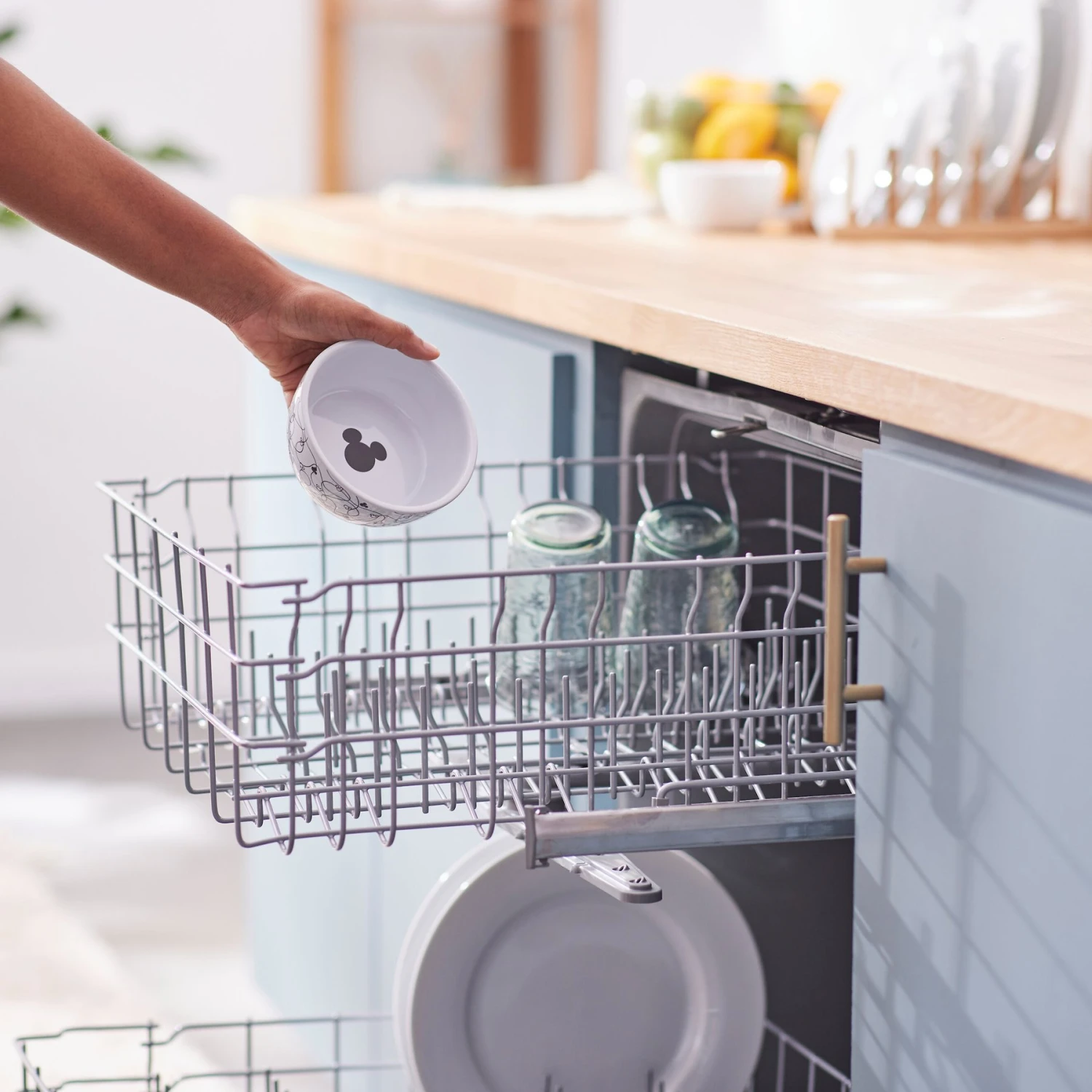 Disney Mickey Lines Non-Skid Ceramic Cat Bowl 7 Disney Mickey Lines Non-Skid Ceramic Cat Bowl - Image 5