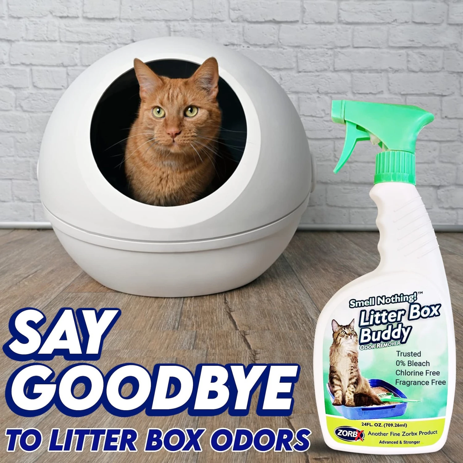 ZORBX Smell Nothing Litter Box Buddy Odor Remover, 24-oz Bottle 6 ZORBX Smell Nothing Litter Box Buddy Odor Remover, 24-oz Bottle - Image 4