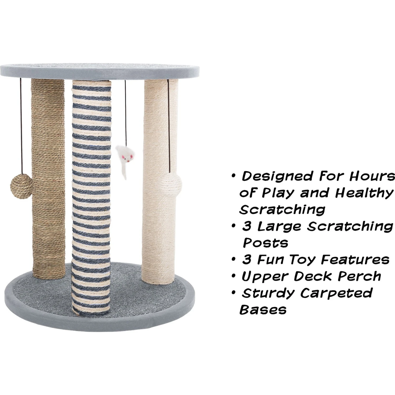 Pet Adobe 19.25-in Polyester Cat Scratching Post With Toys 5 Pet Adobe 19.25-in Polyester Cat Scratching Post With Toys - Image 3