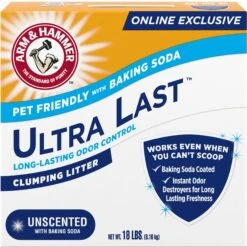 Arm & Hammer Litter Ultra Last Unscented Clumping Clay Cat Litter, 18-lb Box