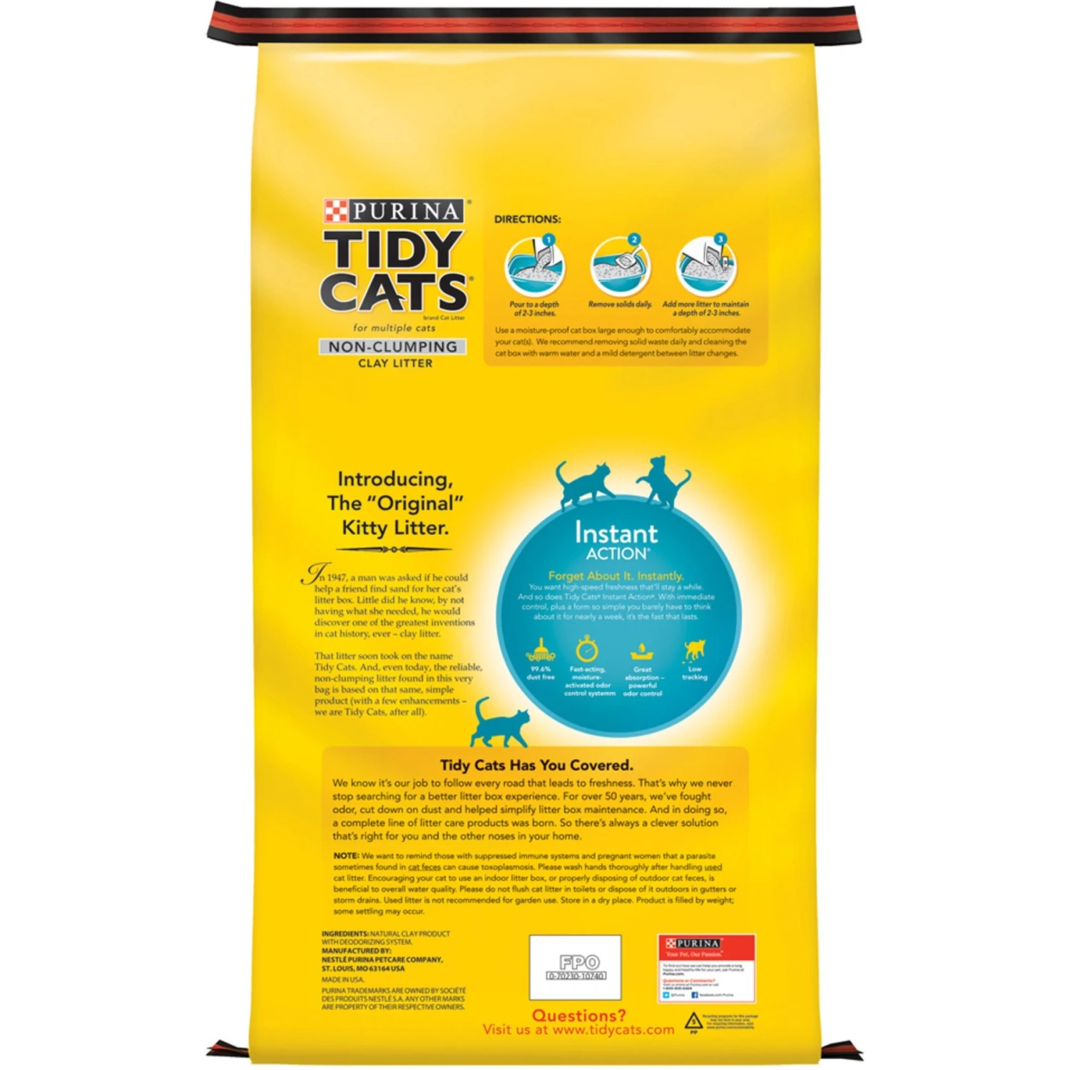 Tidy Cats Instant Action Unscented Non-Clumping Clay Cat Litter 5 Tidy Cats Instant Action Unscented Non-Clumping Clay Cat Litter - Image 3