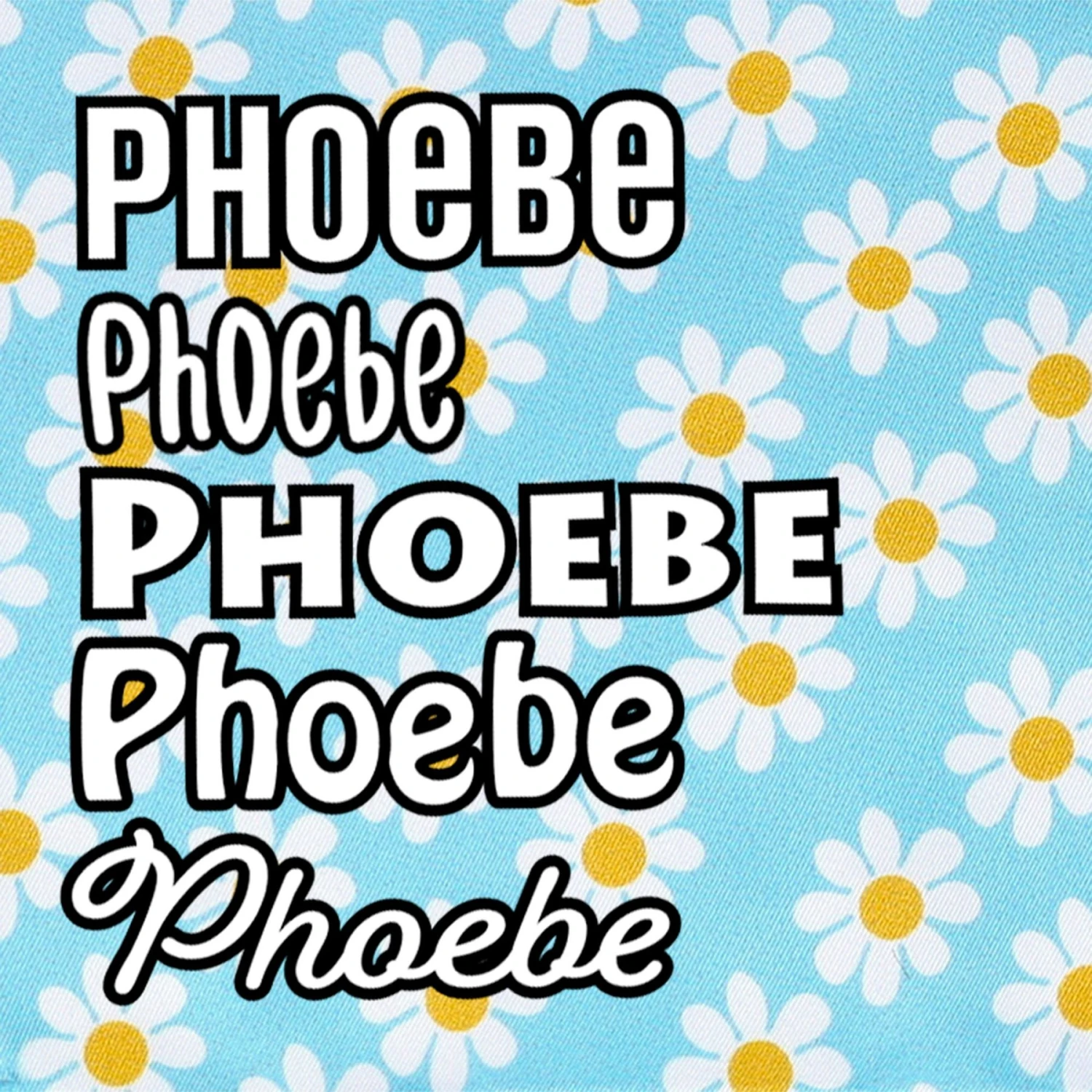 Frisco Personalized Blue Daisy Bandana 7 Frisco Personalized Blue Daisy Bandana - Image 5