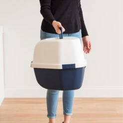 IRIS USA Hooded Corner Cat Litter Box With Front Door Flap -Cat Supply Store 645502 PT7. AC SS1800 V1685464639