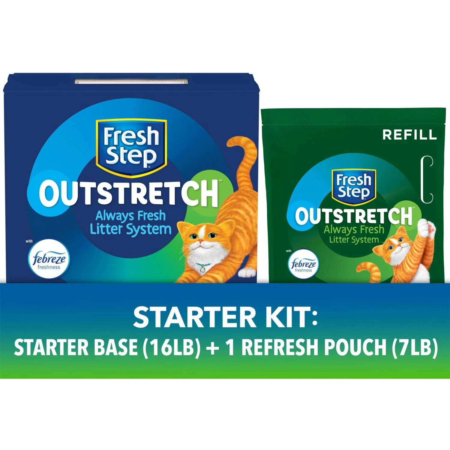 Fresh Step Outstretch Always Fresh Litter System, Starter Kit 16-lb Box & 7-lb Pouch 3 Fresh Step Outstretch Always Fresh Litter System, Starter Kit 16-lb Box & 7-lb Pouch