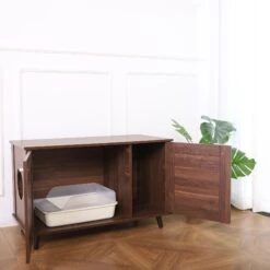 Sam's Pets Becky Box Enclosure End Table Cat Litter, Brown, Medium 14 Sam's Pets Becky Box Enclosure End Table Cat Litter, Brown, Medium -Cat Supply Store 713035 PT4. AC SS1800 V1669239519