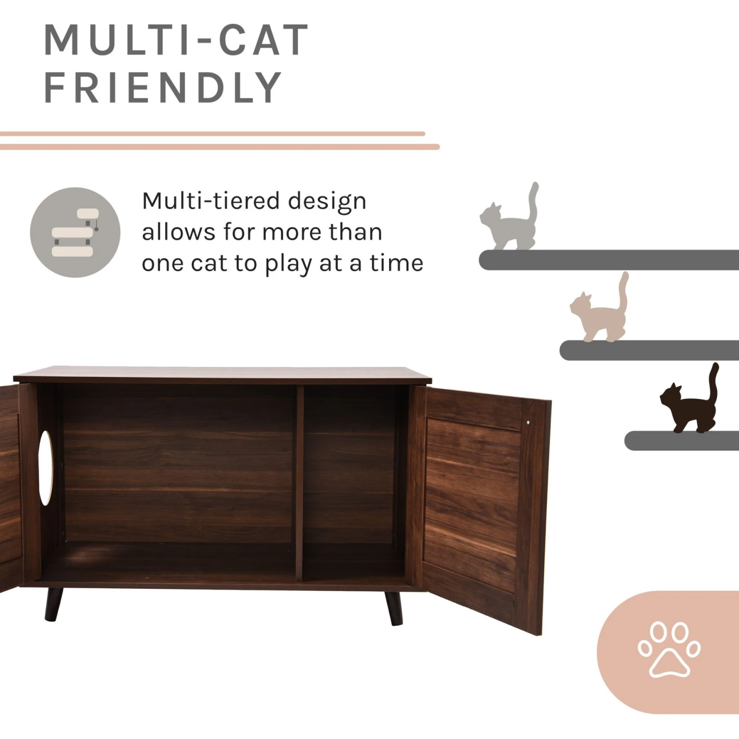 Sam's Pets Becky Box Enclosure End Table Cat Litter, Brown, Medium 10 Sam's Pets Becky Box Enclosure End Table Cat Litter, Brown, Medium - Image 8