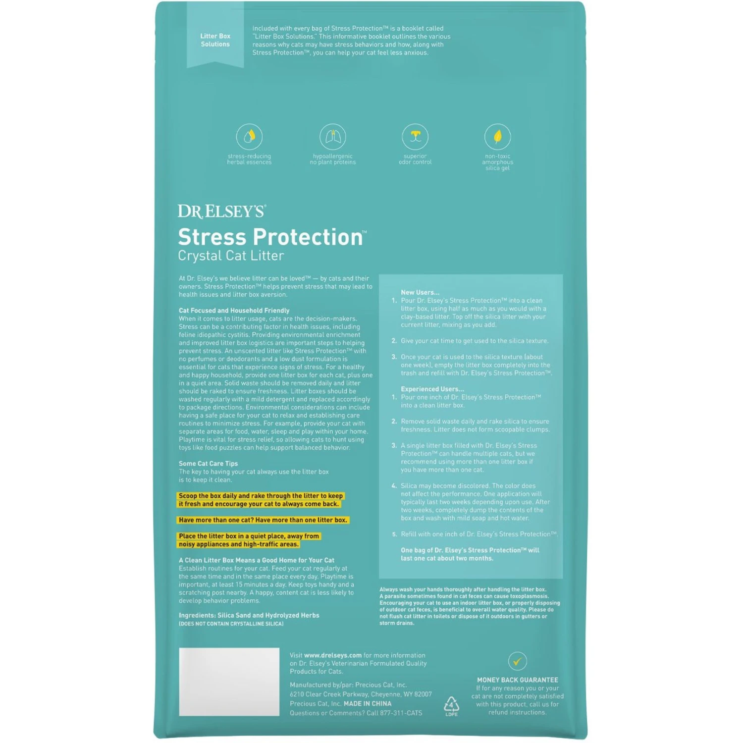 Dr. Elsey's Stress Protection Stress-Reducing Crystal Cat Litter 6 Dr. Elsey's Stress Protection Stress-Reducing Crystal Cat Litter - Image 4