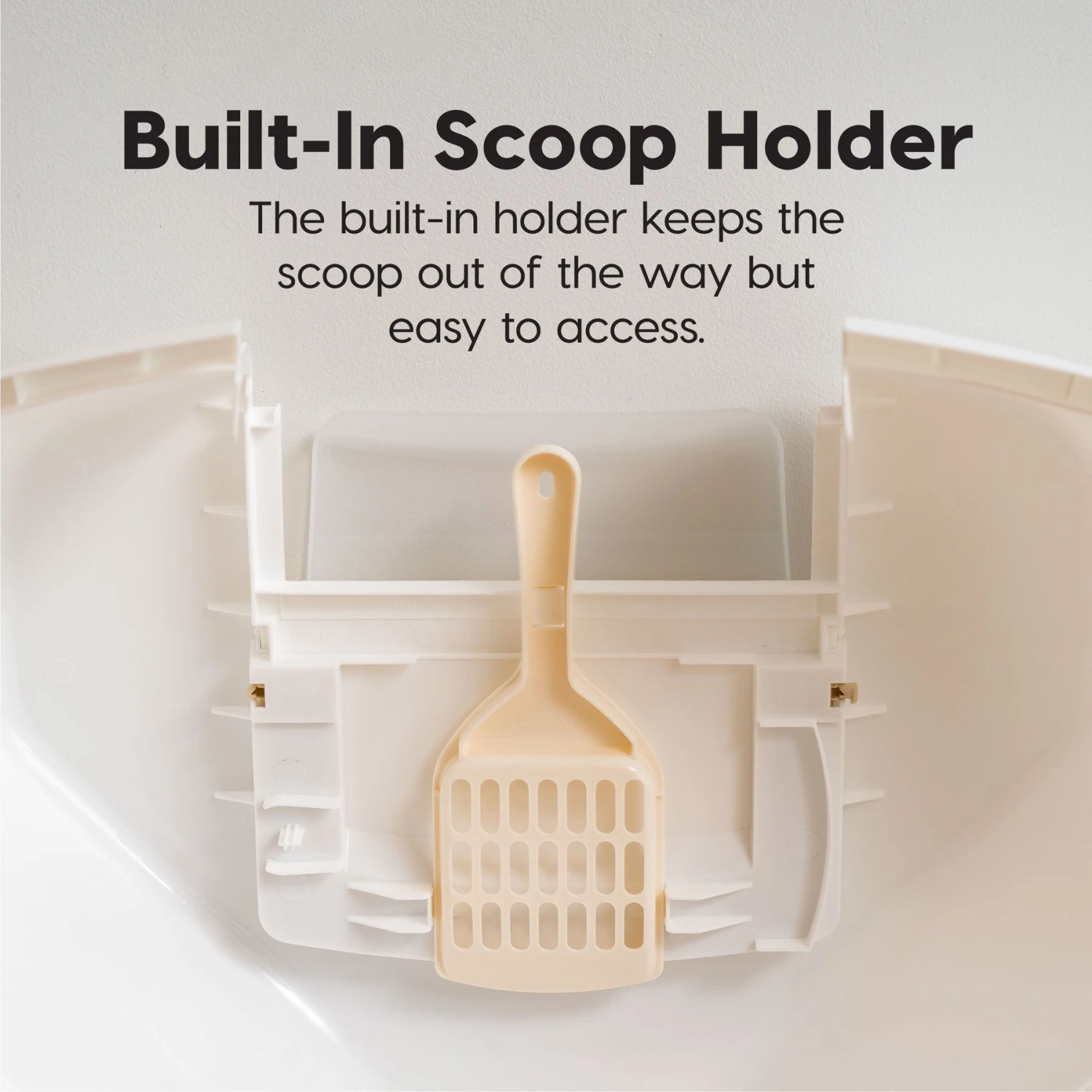 IRIS USA Hooded Corner Cat Litter Box With Front Door Flap & Scoop 6 IRIS USA Hooded Corner Cat Litter Box With Front Door Flap & Scoop - Image 4