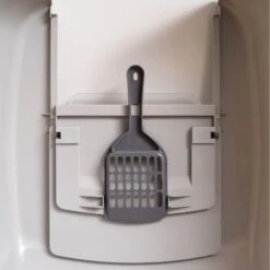 IRIS USA Enclosed Cat Litter Box With Front Door Flap & Scoop, Gray, Jumbo -Cat Supply Store 846614 PT5. AC SS1800 V1683835905