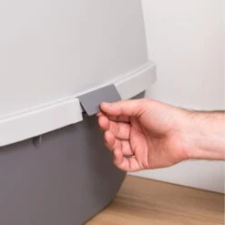 IRIS USA Enclosed Cat Litter Box With Front Door Flap & Scoop, Gray, Jumbo -Cat Supply Store 846614 PT6. AC SS1800 V1683836176