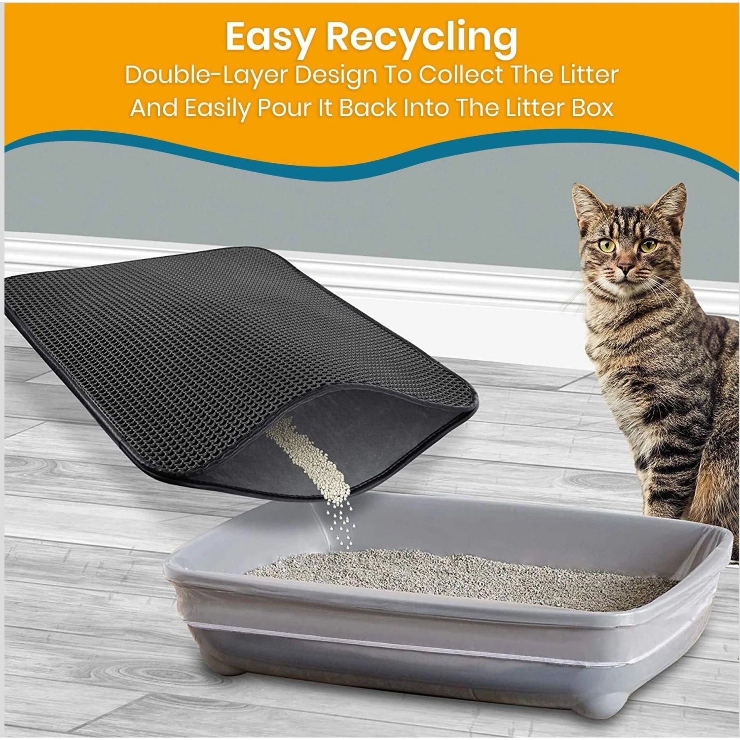 PAWBEE Cat Litter Mat, 30 X 24-in 6 PAWBEE Cat Litter Mat, 30 X 24-in - Image 4